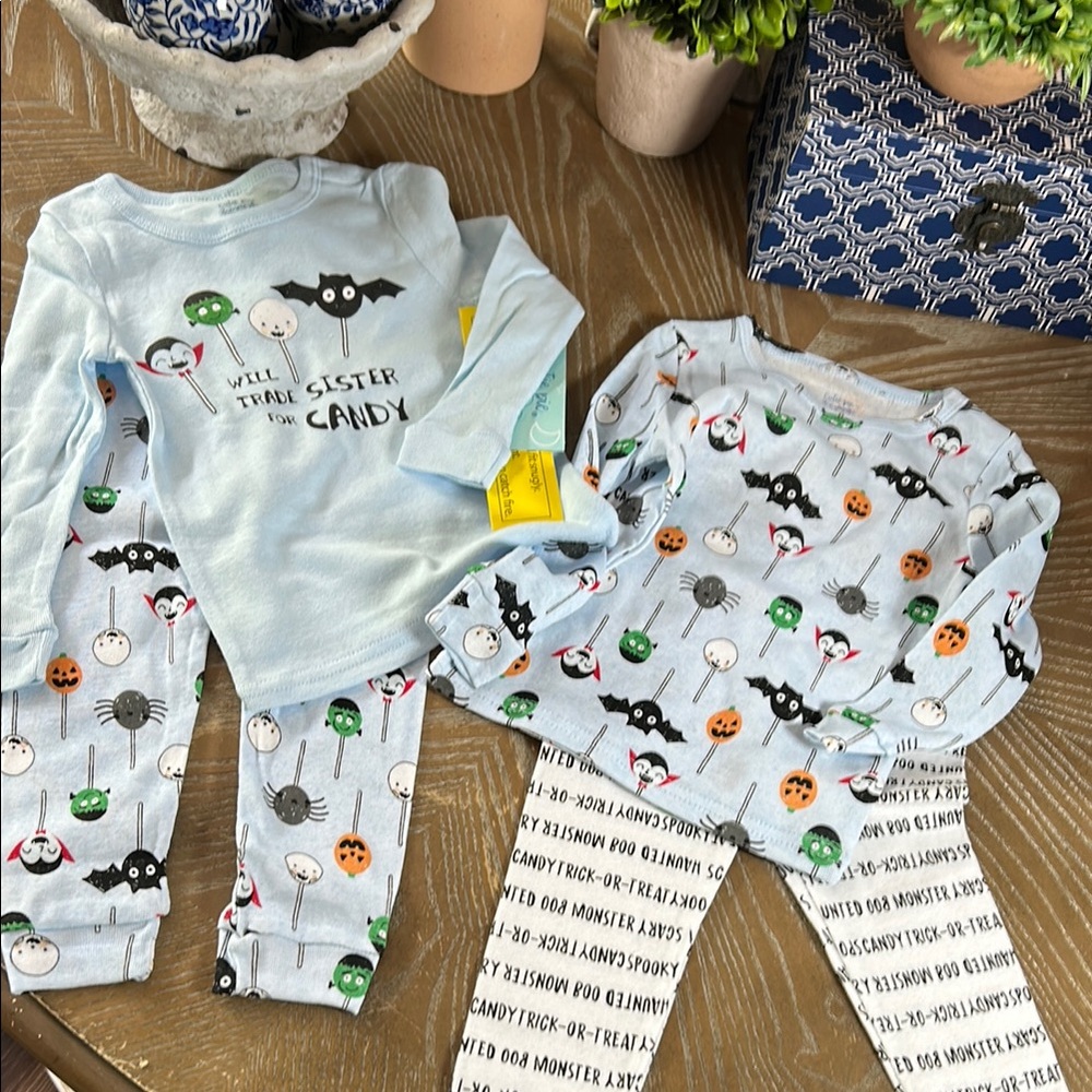 NWT! 4 Piece Set Halloween Holiday Bakery Cake Pop Candy Pajama 18 months baby